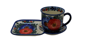Cup with tray.  Breakfast set. (A59 D12)