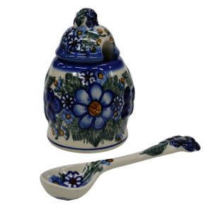 Container with a spoon BLUEBERRIES (A3 D7)   