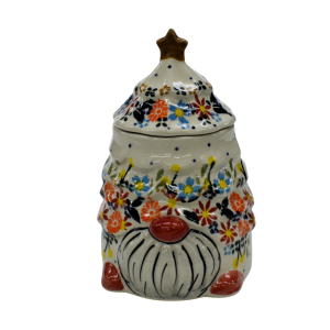 Gnome Christmas tree ceramic container with lid (A523 D55)  