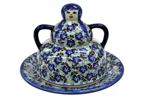 Pokrywa ceramiczna z talerzem BABA SEROWA (A178 D87)    