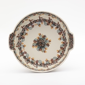 Półmisek ceramiczny okrągły z uszami (A525 D79)