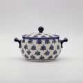Triple serving tray A365 D56 – hand-painted Bolesławiec pottery, perfect for serving snacks, cheeses, and appetizers.