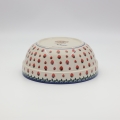 Bowl / salad bowl with rim 23 cm A196 – hand-painted Bolesławiec pottery with traditional cobalt design, elegant style for serving salads and main dishes.