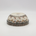 Bowl / salad bowl with rim 23 cm A196 D79 – hand-painted Bolesławiec pottery with traditional blue-and-white design, elegant for serving salads and main dishes.