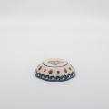 Flower bowl IV A269 D139 – hand-painted Bolesławiec pottery in a decorative flower shape with a traditional blue-and-white pattern, perfect for desserts and snacks.