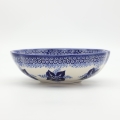 Flower bowl I A266 D108 – hand-painted Bolesławiec pottery in a decorative flower shape with a traditional pattern, perfect for desserts, fruits, and snacks.