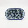 Ceramic bread baking dish with handles II A181 D134 – hand-painted Bolesławiec pottery, ideal for baking bread, durable and decorative.