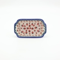 Ceramic bread baking dish with handles I A180 D139 – hand-painted Bolesławiec pottery, ideal for baking bread and cakes, durable and decorative.