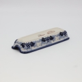 Corn tray A407 D118 – hand-painted Bolesławiec pottery in a traditional pattern, perfect for serving corn, vegetables, and snacks.