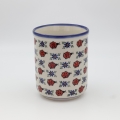 Large kitchen utensil holder A73 D18 – hand-painted Bolesławiec pottery in a classic pattern, perfect for organizing kitchen tools.