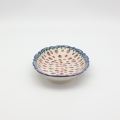 Small embossed platter A260 D139 – hand-painted Bolesławiec pottery, perfect for serving appetizers, desserts, and fruit.