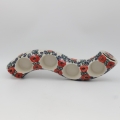 Ceramic Bolesławiec candle holder A750 D56 with classic traditional patterns.