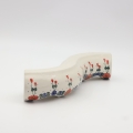 Ceramic Bolesławiec candle holder A750 D10 with classic traditional patterns.