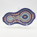 Hand-painted ceramic breakfast tray from Bolesławiec pottery.
