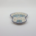 Hand-painted ceramic breakfast tray from Bolesławiec pottery.