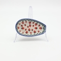 Hand-painted ceramic spoon rest from Bolesławiec pottery.