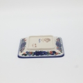 Hand-painted rectangular sushi plate from Bolesławiec pottery.