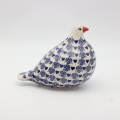 Hand-painted Bolesławiec ceramic pigeon figurine.