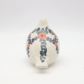 Hand-painted Bolesławiec ceramic pigeon figurine.