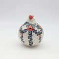 Hand-painted Bolesławiec ceramic pigeon figurine.