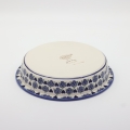 Round ceramic baking dish from Boleslawiec, authentic Polish pottery, hand painted stoneware cookware, handmade artisan ceramic dish for oven, microwave and dishwasher.