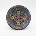 Round ceramic baking dish from Boleslawiec, authentic Polish pottery, hand painted stoneware cookware, handmade artisan ceramic dish for oven, microwave and dishwasher.
