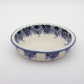 Round ceramic baking dish from Boleslawiec, authentic Polish pottery, hand painted stoneware cookware, handmade artisan ceramic dish for oven, microwave and dishwasher.