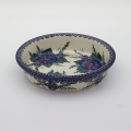 Round ceramic baking dish from Boleslawiec, authentic Polish pottery, hand painted stoneware cookware, handmade artisan ceramic dish for oven, microwave and dishwasher.