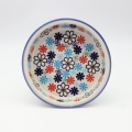 Round ceramic baking dish from Boleslawiec, authentic Polish pottery, hand painted stoneware cookware, handmade artisan ceramic dish for oven, microwave and dishwasher.