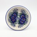 Round ceramic baking dish from Boleslawiec, authentic Polish pottery, hand painted stoneware cookware, handmade artisan ceramic dish for oven, microwave and dishwasher.
