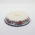 Round ceramic baking dish from Boleslawiec, authentic Polish pottery, hand painted stoneware cookware, handmade artisan ceramic dish for oven, microwave and dishwasher.