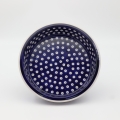 Round ceramic baking dish from Boleslawiec, authentic Polish pottery, hand painted stoneware cookware, handmade artisan ceramic dish for oven, microwave and dishwasher.