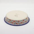 Round ceramic baking dish from Boleslawiec, authentic Polish pottery, hand painted stoneware cookware, handmade artisan ceramic dish for oven, microwave and dishwasher.