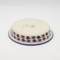 Round ceramic baking dish from Boleslawiec, authentic Polish pottery, hand painted stoneware cookware, handmade artisan ceramic dish for oven, microwave and dishwasher.