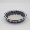 Round ceramic baking dish from Boleslawiec, authentic Polish pottery, hand painted stoneware cookware, handmade artisan ceramic dish for oven, microwave and dishwasher.