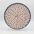 Boleslawiec ceramic platter FALA 32.5 cm, large hand-painted Polish pottery plate.