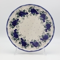 Boleslawiec ceramic platter FALA 32.5 cm on table – traditional Polish serving plate.