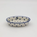 Hand-painted large soap dish made from traditional Bolesławiec pottery. A stylish and practical bathroom accessory perfect for bar soap.