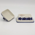 Hand-painted butter dish made from traditional Bolesławiec pottery. A practical and elegant container perfect for storing and serving butter.
