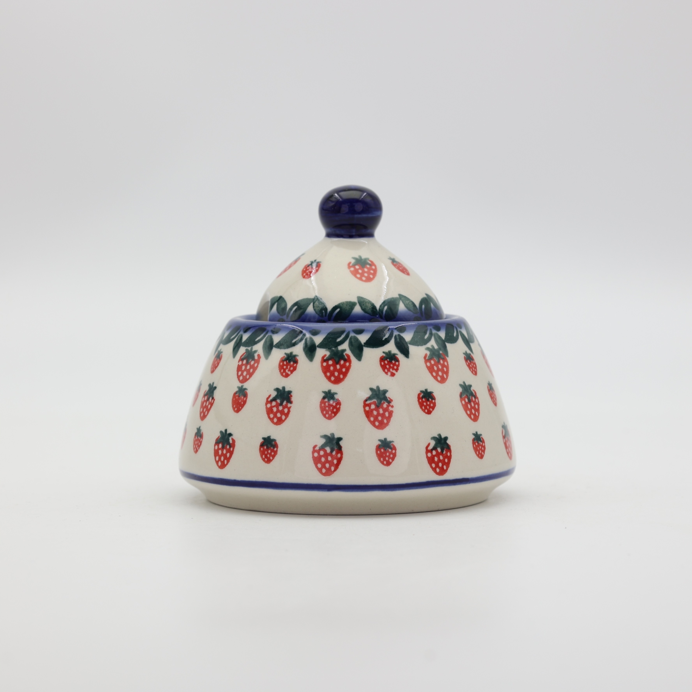 Sugar bowl with lid BELL A78 D139 – hand-painted Bolesławiec pottery in a traditional pattern, elegant and practical for serving sugar.